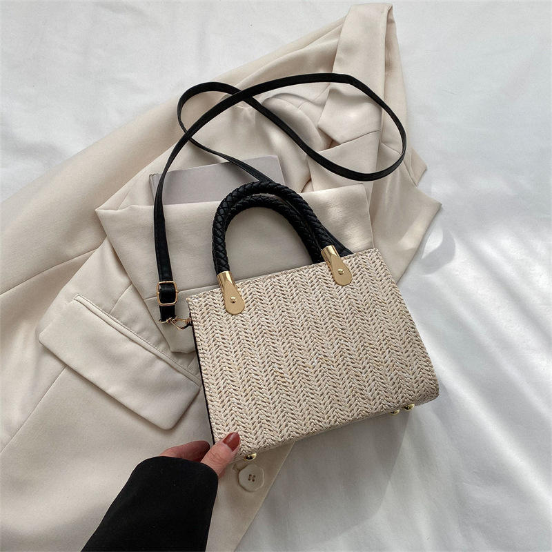 PU Leather Women's Shoulder Bag - Casual Woven Crossbody