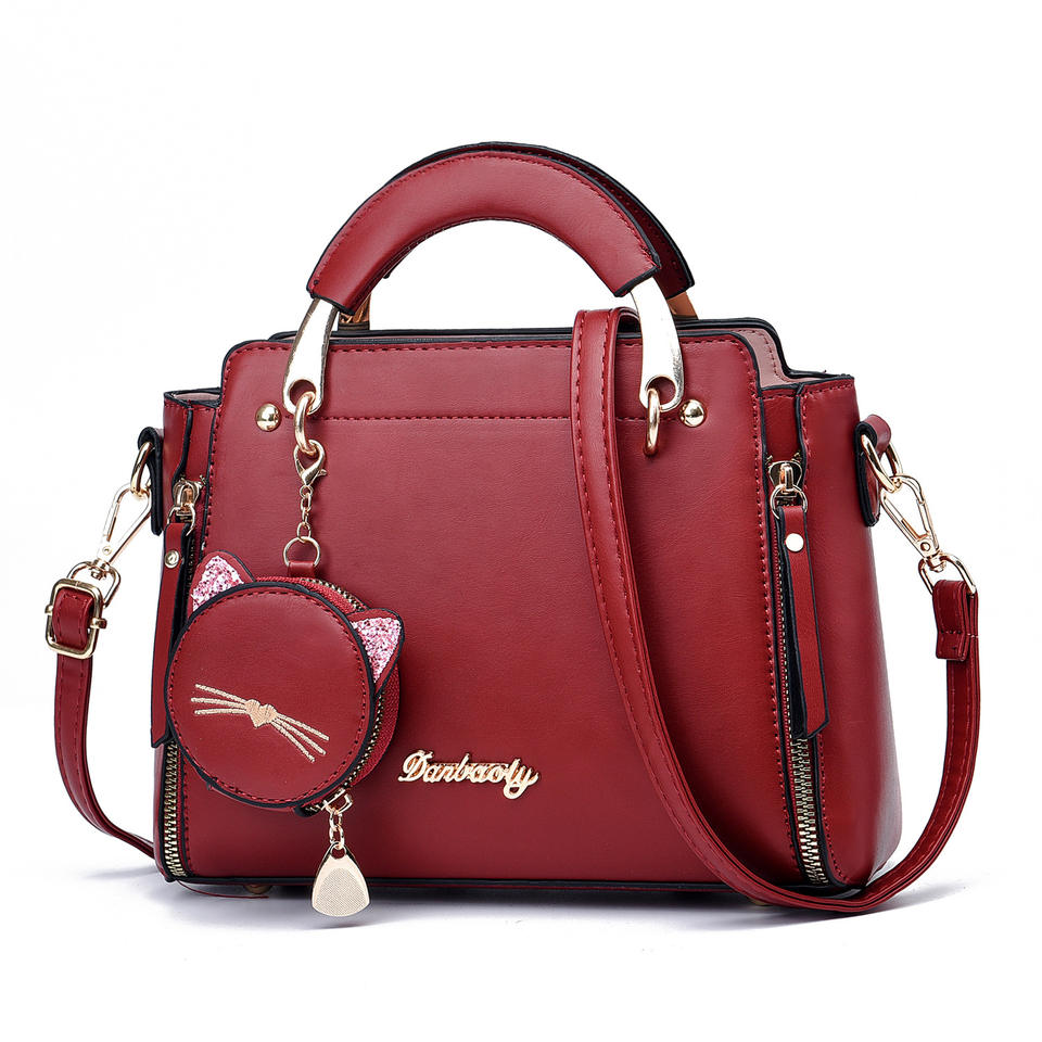 Women's PU Leather Boston Bag - Stylish Everyday Handbag