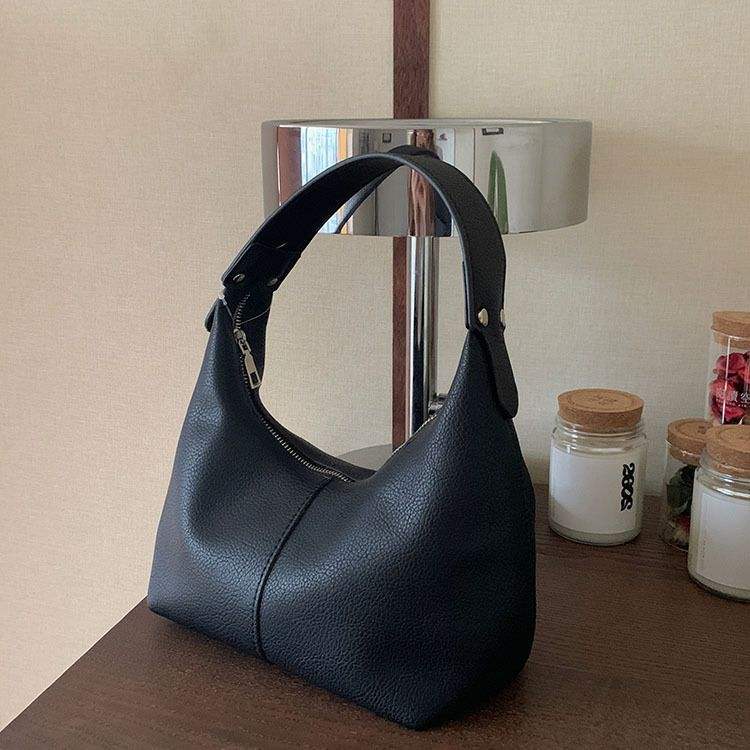 PU Leather Hobo Shoulder Bag for Women - Stylish Half-Moon Handbag
